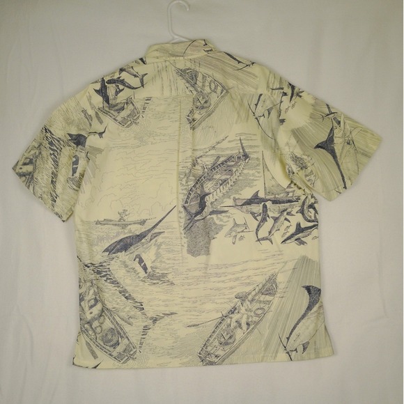 NWT Guy Harvey Classic Men's XL Fish Print Button Up Shirt Short Sleeve - Picture 2 of 6
